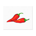 Two Red Chilli Peppers on Side Canvas Print