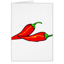 Two Red Chilli Peppers on Side Card