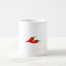 Two Red Chilli Peppers on Side Coffee Mug