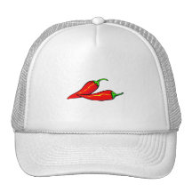 Two Red Chilli Peppers on Side Mesh Hat