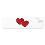 Two Red Hearts bumper stickers