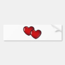 Two Red Hearts Bumper Sticker