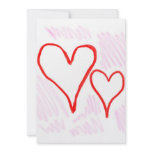 Two red hearts design, love or Valentine's Custom Announcements