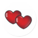 Two red hearts sticker