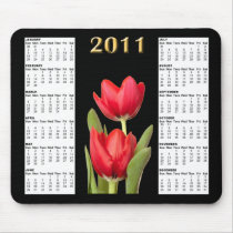 Two Red Tulips 2011 Calendar Mousepad