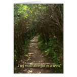 Two roads diverged in a wood summer notecard