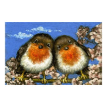 Two robins custom stationery