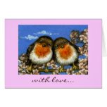 two robins love card