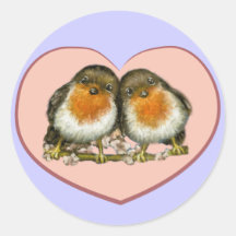 Two robins stickers