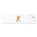 Two Romantic Chilli Peppers Dancing bumper stickers