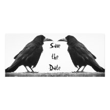 Two Rooks Goth Save the Date Invitation Card