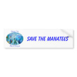Two Save Manatees in Oval Design Ocean Blues bumper stickers