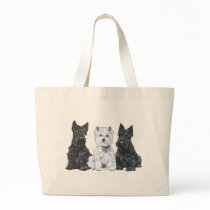 Two Scotties and a Westie Canvas Bag