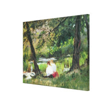 Two Seated Women Stretched Canvas Prints