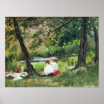 Two Seated Women Poster