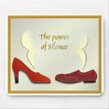 Two shoes cartoon: The Power of Silence Mouse Mat