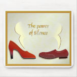 Two shoes cartoon: The Power of Silence mousepads