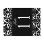 Two Sided Black and White Damask Table Number