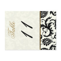 Two Sided Ivory, Gold, and Black Table Number
