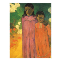 Two Sisters by Gauguin, Vintage Impressionism Art Postcard