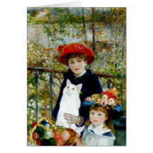 Two Sisters - White short haired cat Greeting Card