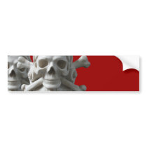 Two Skulls & Bones Pirate Skeleton Bumper Sticker
