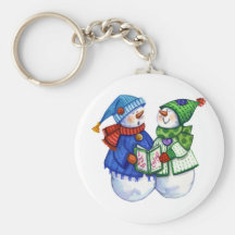 Two Snowmen singing Key Chain