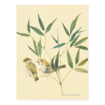 Two Sparrows Post Card