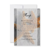 Two Starfish in Sand, Beach Wedding Sm RSVP Reply Personalized Invitations