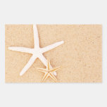 Two Starfish on a Beach Rectangular Stickers