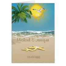 Two Starfish On The Beach Save The Date Card