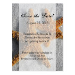 Two Starfish & Sand, Beach Wedding Save the Date Post Cards