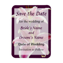 Two Stargazer Lilies Save the Date Flexible Magnets