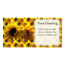 Two Sunflowers Custom Card Photo Greeting Card
