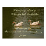 Two Swans on a Lake - Marriage Vows Postcards