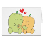Two Sweet Bell Pepper Lovers Hugging cards