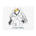 Two Sweet Crane Bird Lovers postcards