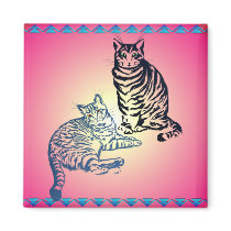 Two Tabby Cats Magnets