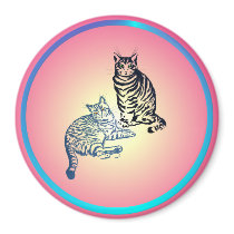 Two Tabby Cats Magnets