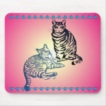 Two Tabby Cats Mousepad