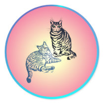 Two Tabby Cats Sticker
