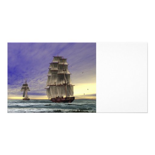 Two tallships customized photo card