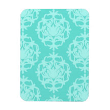 two tone aqua baby blue damask flexible magnets