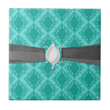 two tone aqua blue aqua diamond damask ceramic tiles