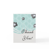 two tone blue aqua diamond damask cards
