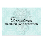 two tone blue damask business card