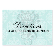 two tone blue damask business card