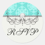 two tone blue damask stickers