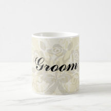 two tone gold royale damask pattern coffee mug