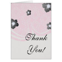 two tone pastel pink floral damask pattern greeting cards